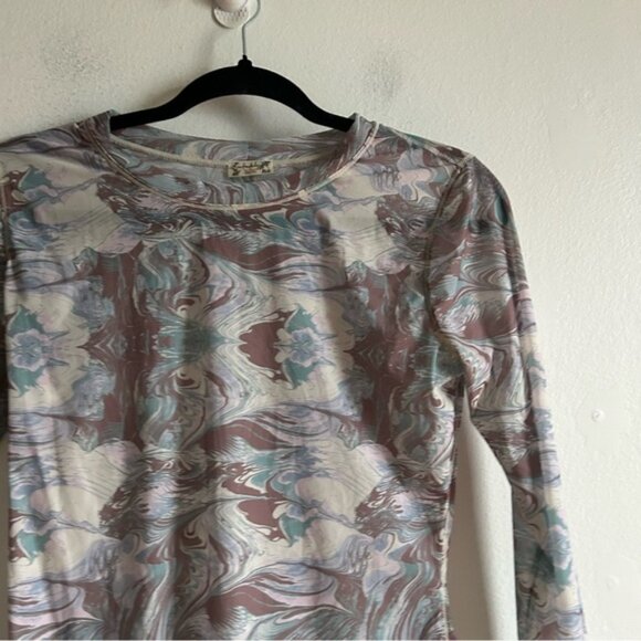 Free People Intimately Free Sz M Walk This Way Marble Sheer Top - Picture 3 of 8
